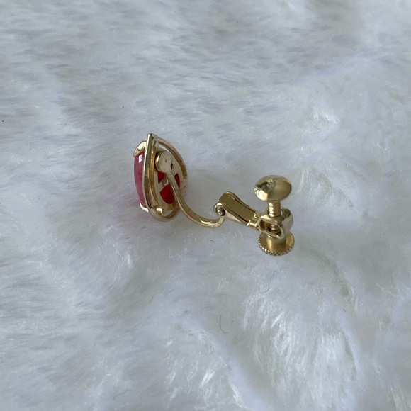 Pink Stone Clip Earrings and Necklace Pendant - Picture 5 of 5